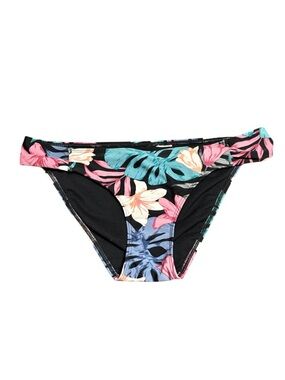 Hollister Floral Bikini Bottoms in Black, Teal and Pink S